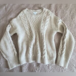 Tru Cozy Cable Knit Sweater - Cream